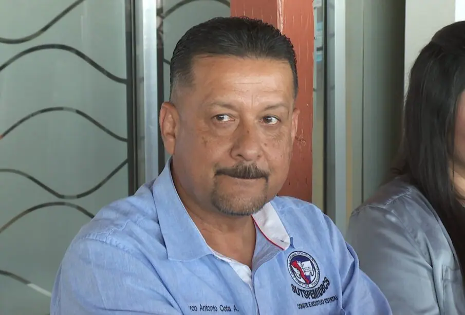 Líder estatal del Sindicato de Burócratas, Marco Antonio Cota Aguilar.