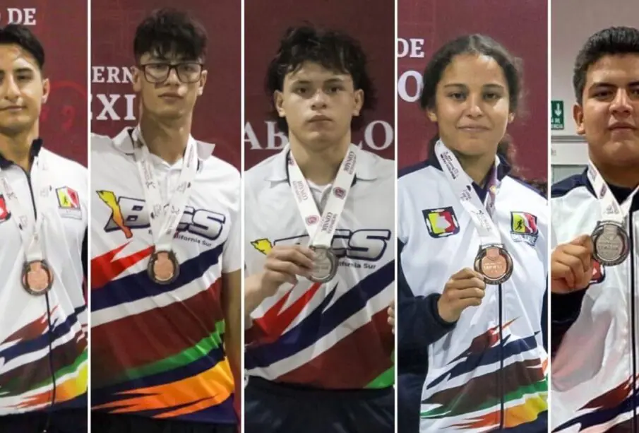 Luchadores sudcalifornianos en los Nacionales Conade 2023.