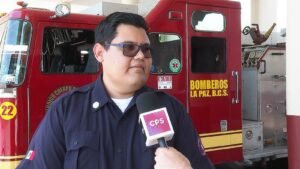 El subcomandante operativo del departamento de bomberos de La Paz, Marco Antonio Armenta de Los Santos
