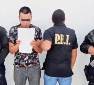 Presentación de un sujeto acusado de secuestro de un grupo de niños de Chiapas que tenía pidiendo limosna en Mérida