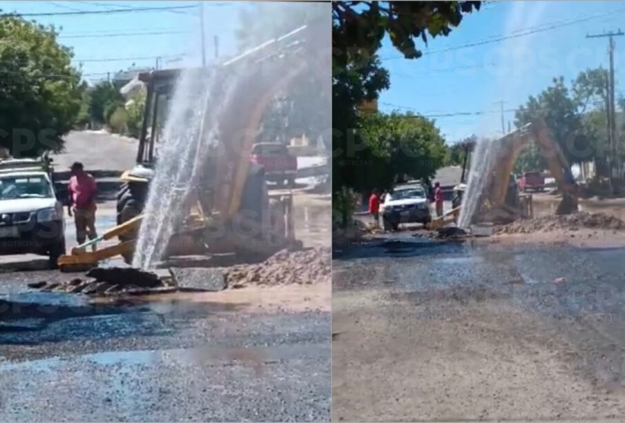 Reparación de tubería en El Esterito.