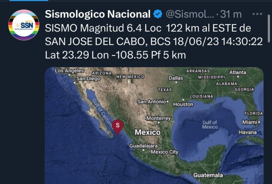 Sismo 6.4 Sacude Baja California Sur