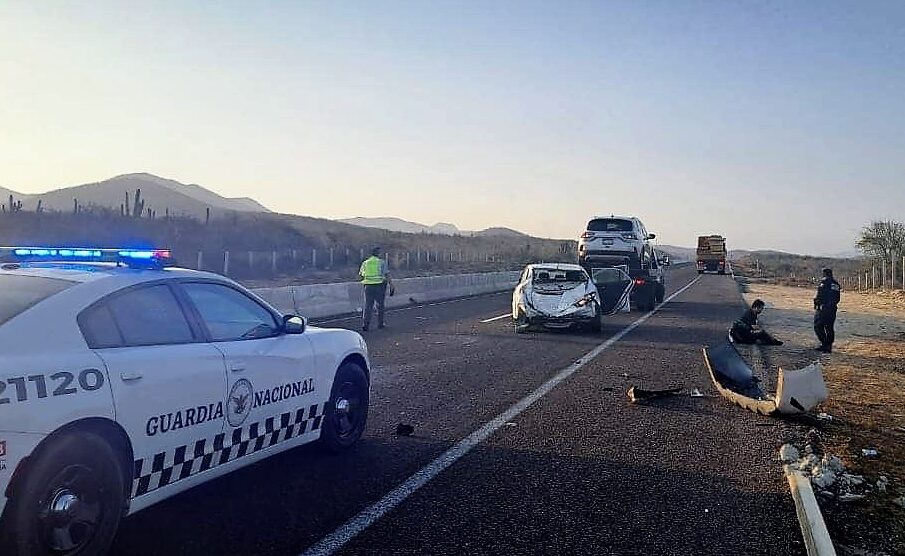 accidente en la carretera rumbo a El Pescadero