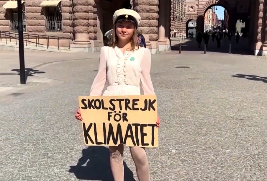 Greta Thunberg en su última protesta escolar