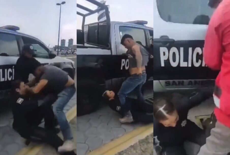 Viral: Hombre ebrio golpea a mujeres policías en Puebla