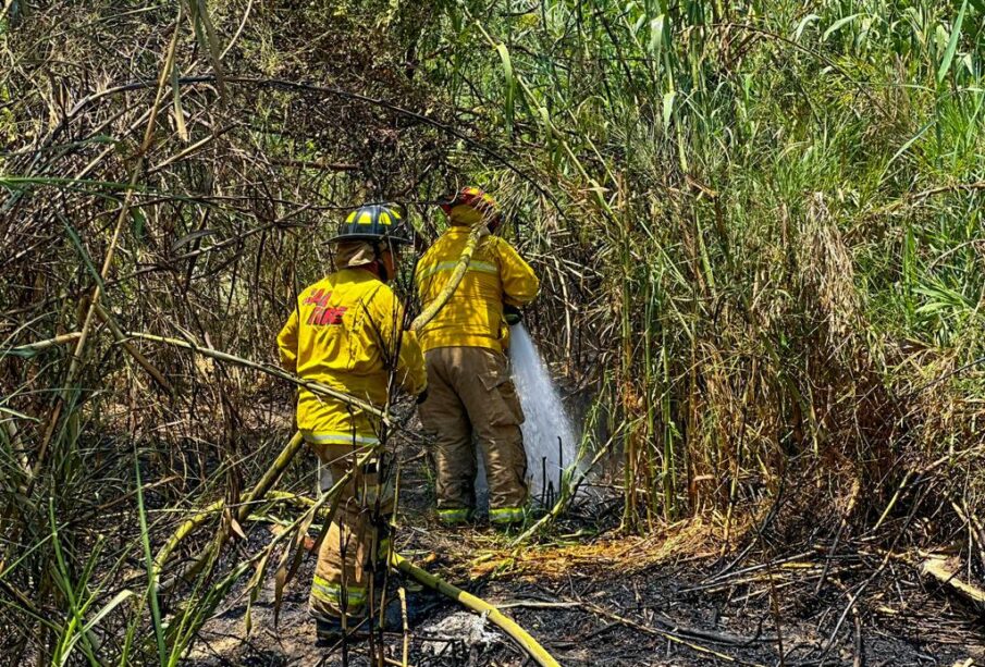 Bomberos apagando incendio