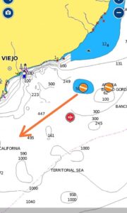 Mapa latitud de buzos desaparecidos en Los Cabos