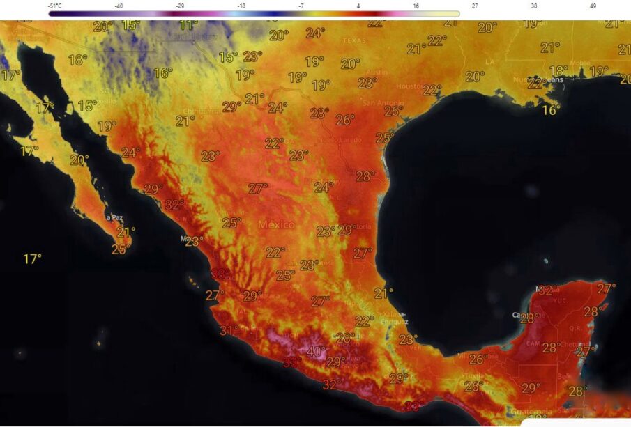 Mapa de temperatura en México