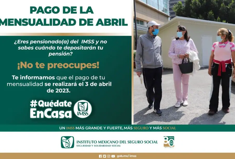 Anuncio sobre pago de la pensión del IMSS