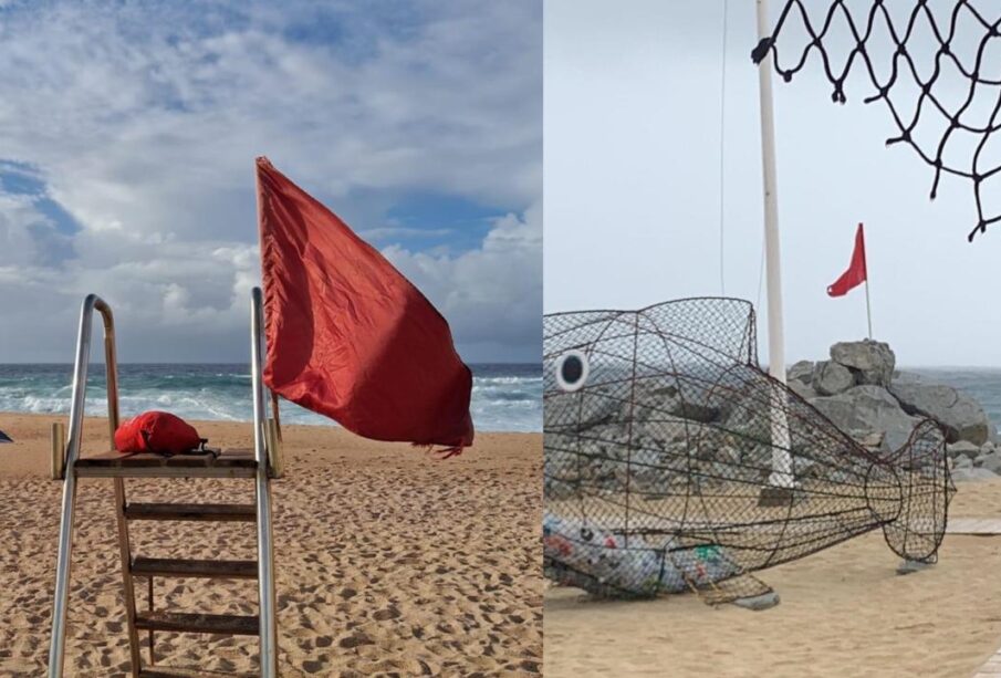 Bandera roja en playas de Los Cabos