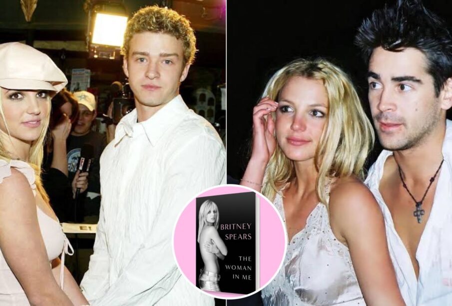 Britney Spears junto a Justin Timberlake y Colin Farrell.