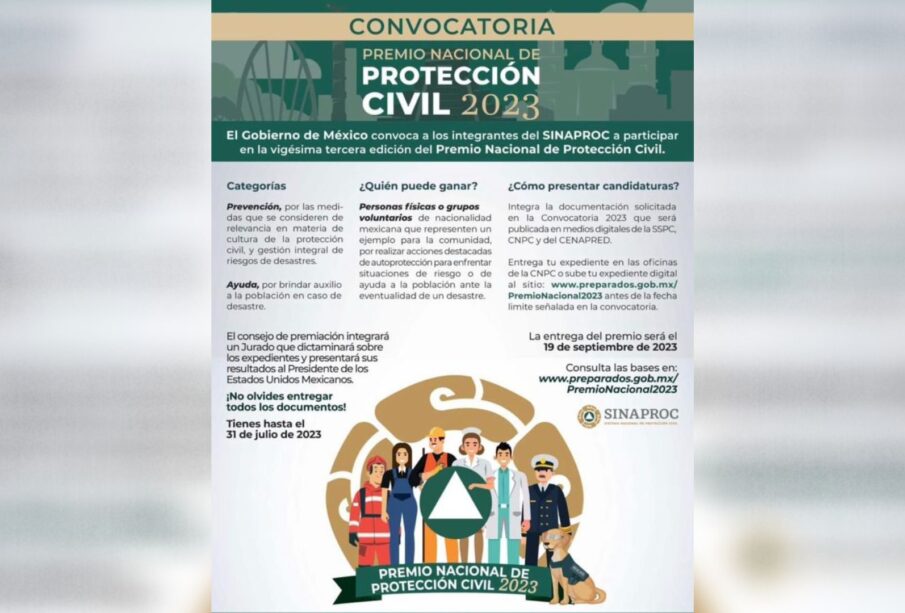 Invitación a Premio Nacional de Protección Civil 2023