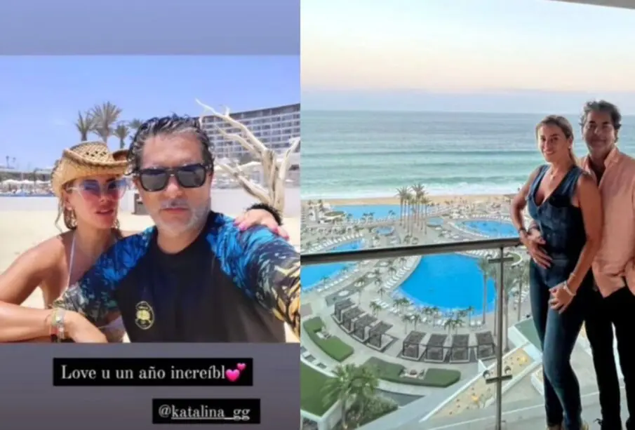 Negro Araiza en Los Cabos con su novia