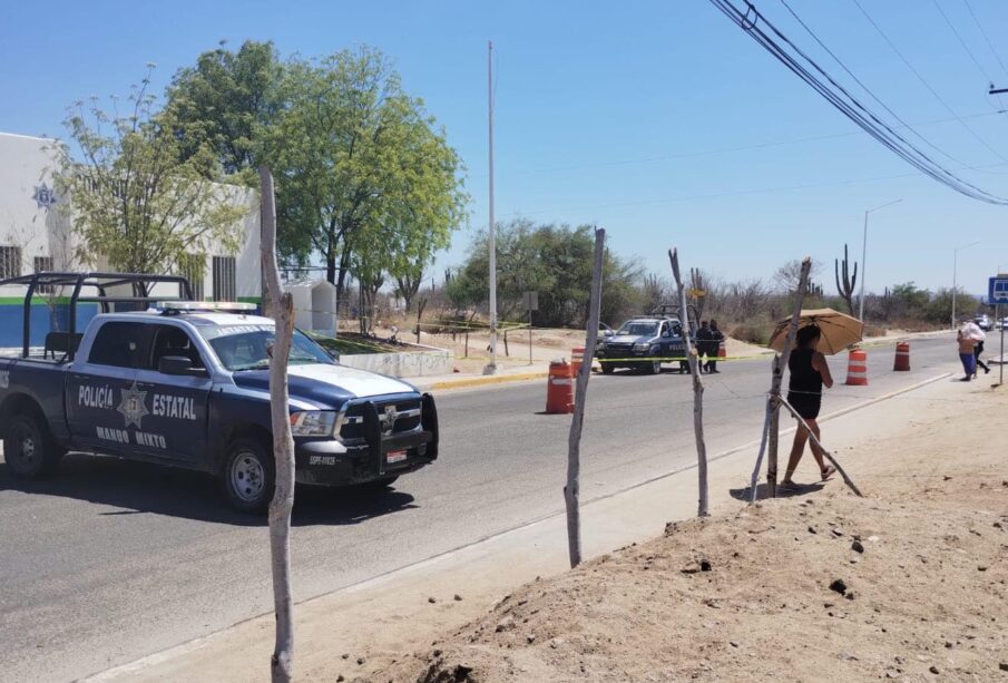 Policía Municipal en el cruce de las calles Calafia y Adet