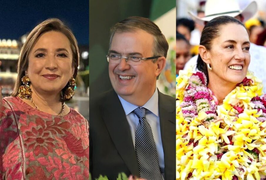 Xóchitl Gálvez, Marcelo Ebrard y Claudia Sheinbaum