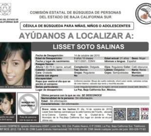 Anuncio de búsqueda de Lisset Soto