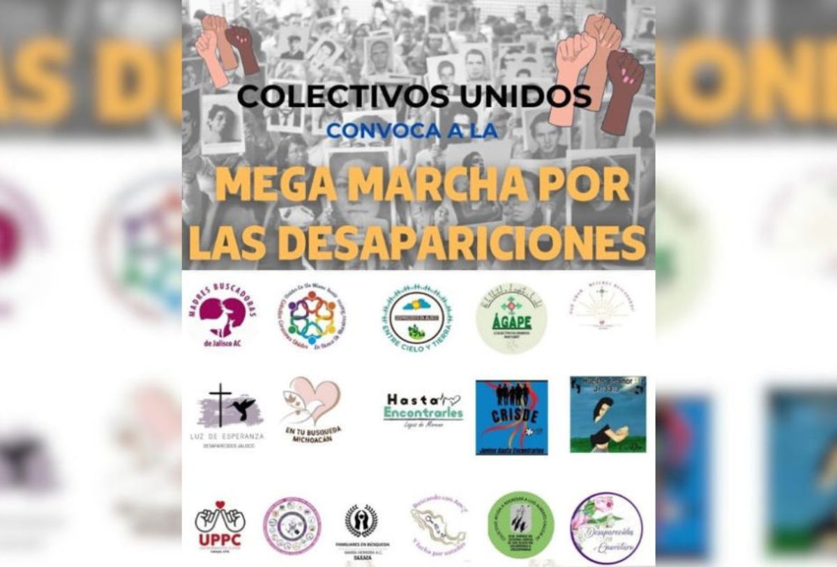 Cartel de mega marcha por desaparecidos en Jalisco