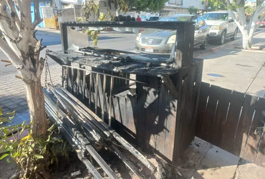 Puesto de tacos incendiado