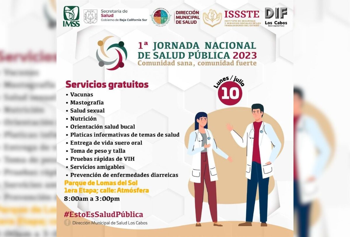 Realizarán ra Jornada Nacional de Salud Pública en Los Cabos