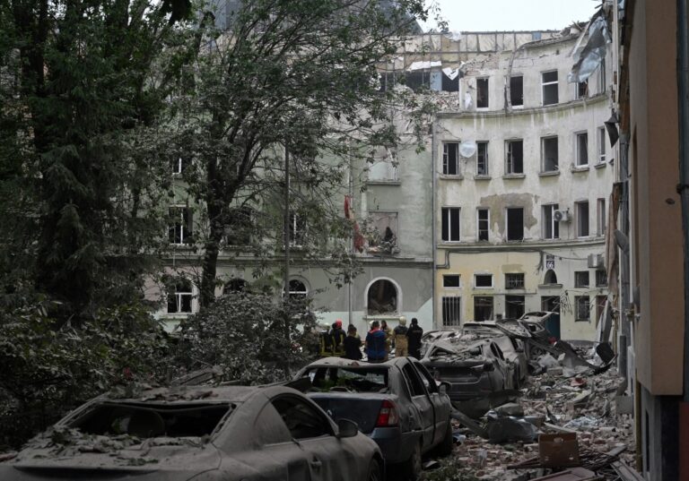 Edificio en ruinas en Ucrania