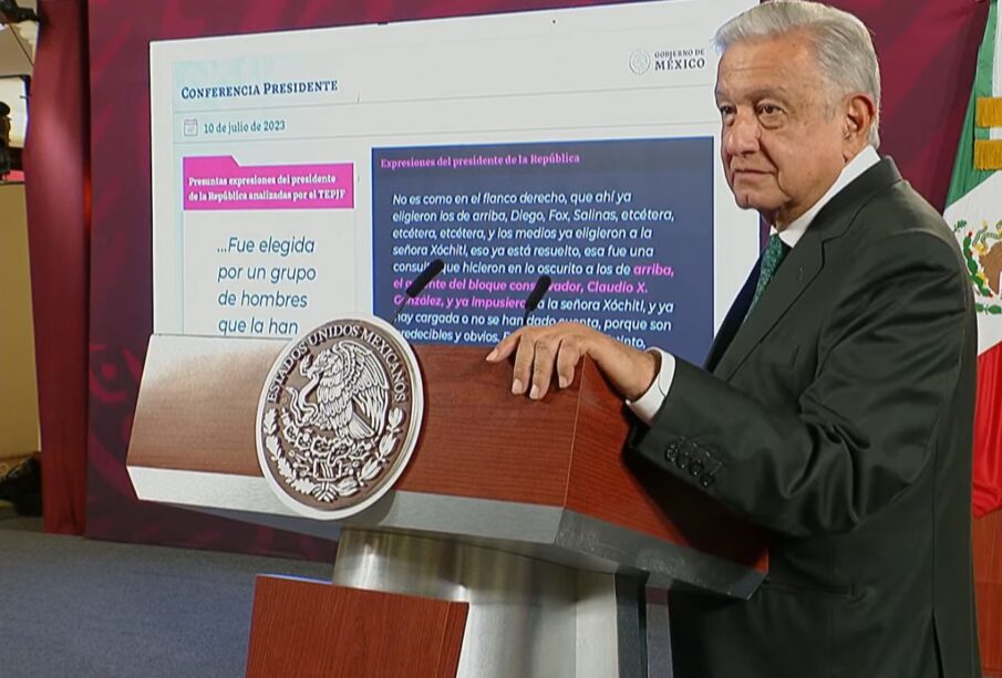 AMLO hablando de resolutivo del INE