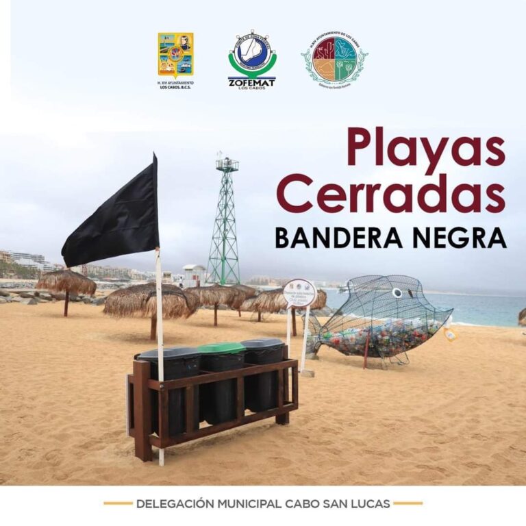 Anuncio de playas cerradas