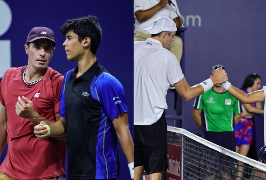 Atletas en el Abierto de Tenis de Los Cabos.