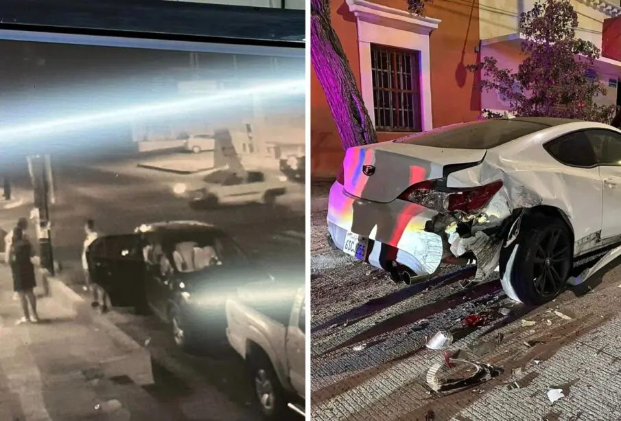 Conductor choca vehículo deportivo en la colonia Centro.