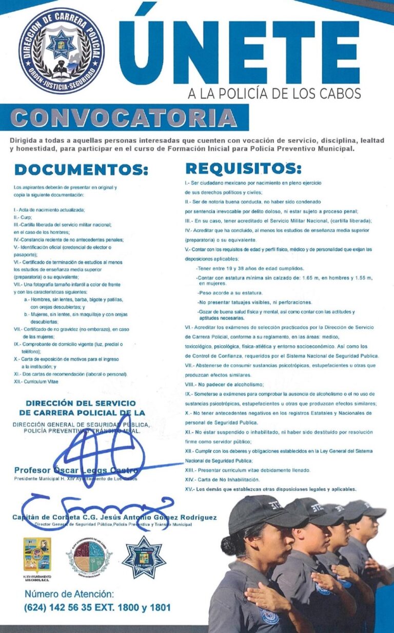 Convocatoria de policías