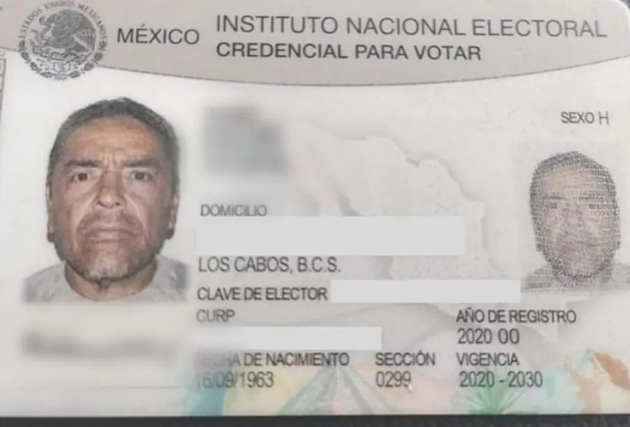 Credencial del INE de Valdemar Hurtado Martínez, encontrado muerto en Los Cabos.
