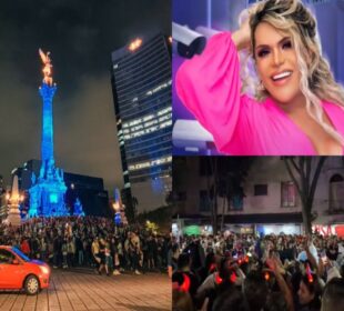 Festejan triunfo de Wendy Guevara en Ángel de la Independencia