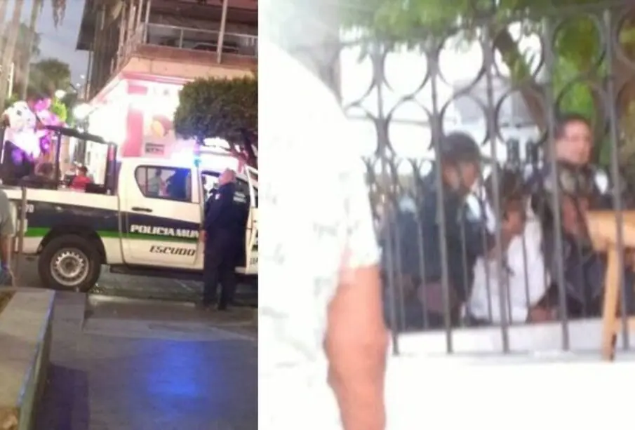 Hombre arrestado por policías municipales en el malecón