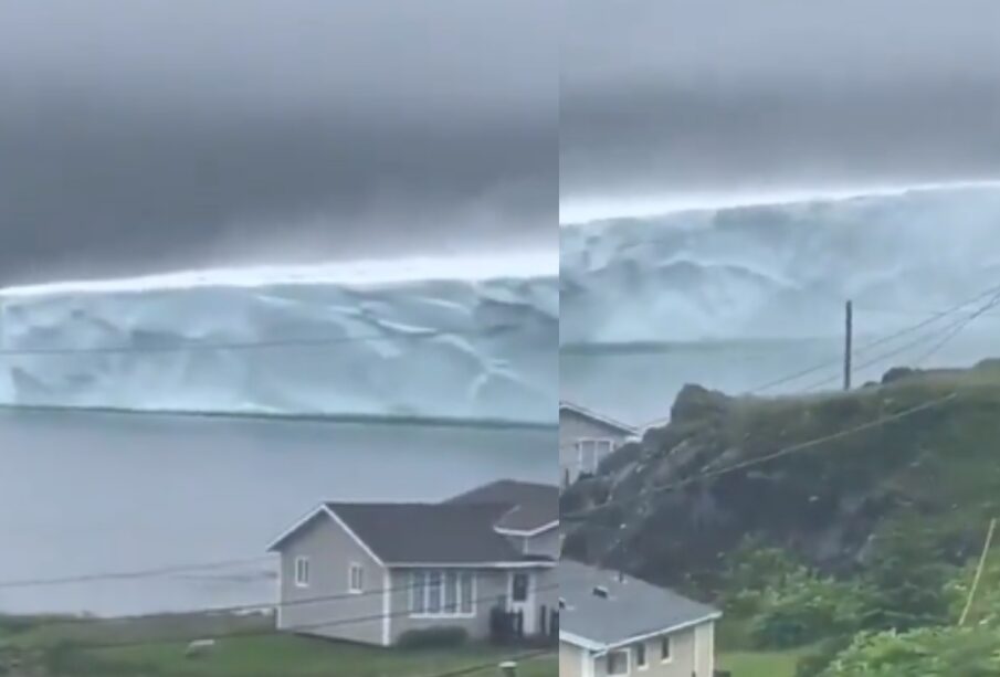 Captan iceberg enorme aproximándose a Terranova, Canadá