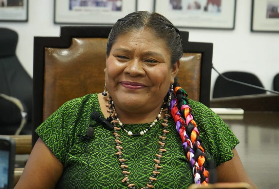 La diputada Eufrocina López Velasco durante la Asamblea General de las Naciones Unidas el 9 de agosto.