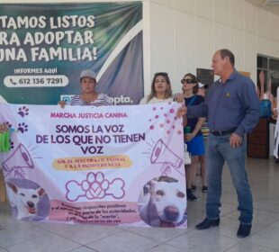 Rescatistas manifestándose en el Palacio Municipal de La Paz