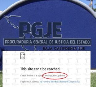 Sitio web de la PGJE caído.