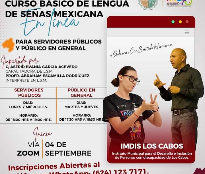 Invitación al curso de lenguaje de señas