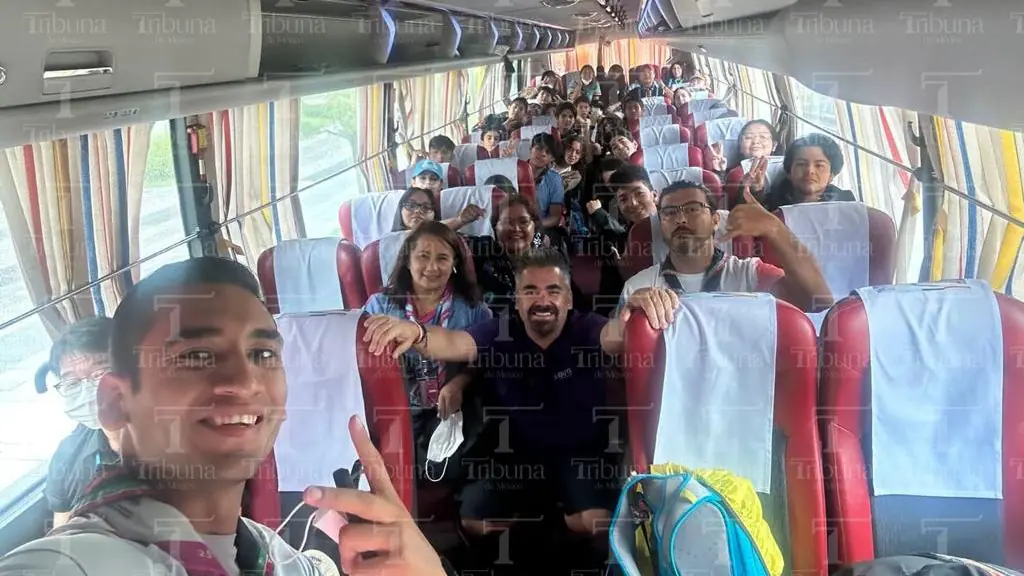 Scouts en Corea del Sur a bordo de un autobús