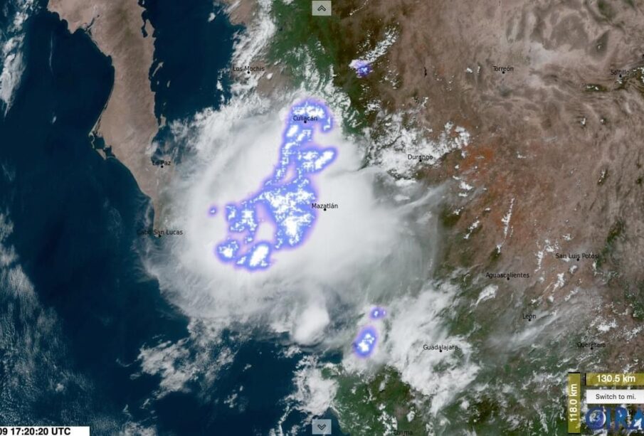 sistemas de tormentas sobre Sinaloa y BCS