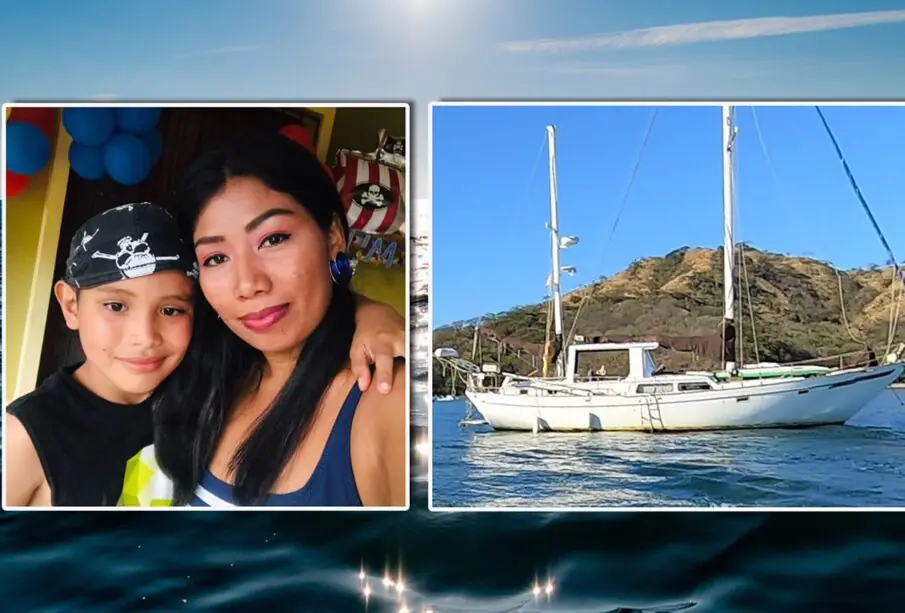 velero Yasukole y niño secuestrado con su madre