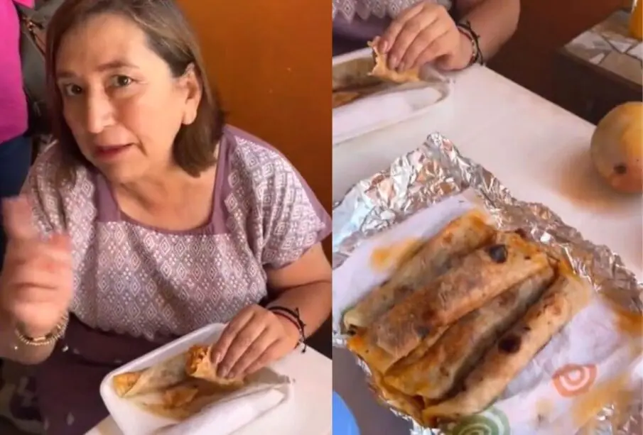 Xóchitl Gálvez comiendo en Los Cabos