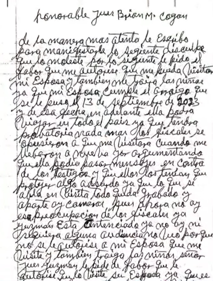 Carta del Chapo. 