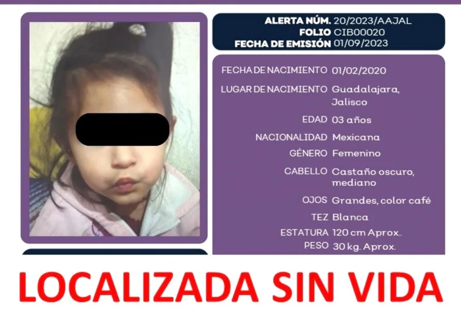 Niña sin vida en El Salto, Jalisco