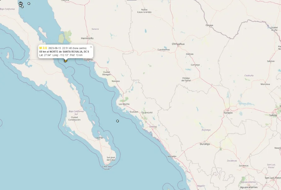 Reporte de sismo este 14 de septiembre