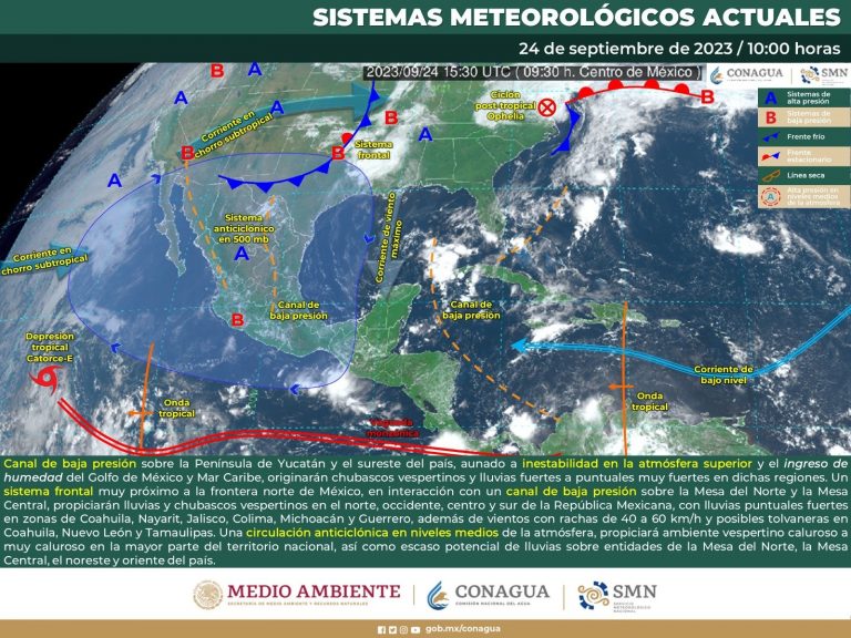 Canales de baja presión ocasionando heladas en México