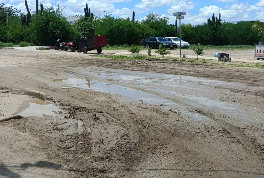 Calles enlodadas en la colonia La Pasión.