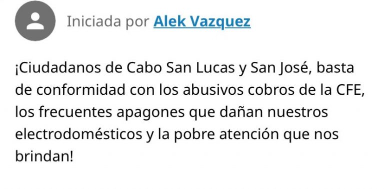 Justificación de la iniciativa en Change.org