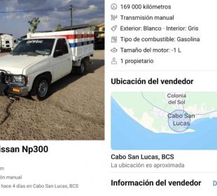 Publicación de venta de vehículos en Cabo San Lucas