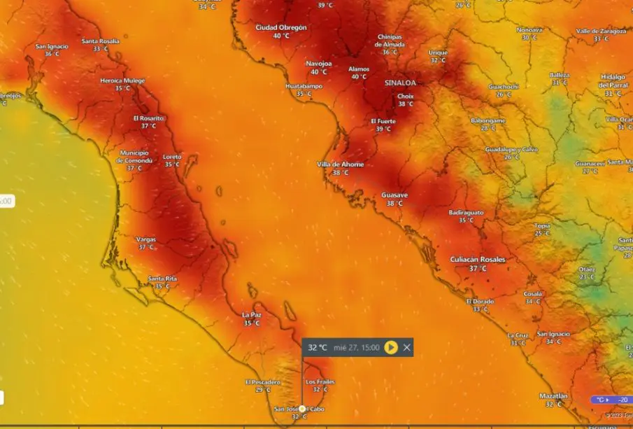 Temperatura para BCS 27 de septiembre