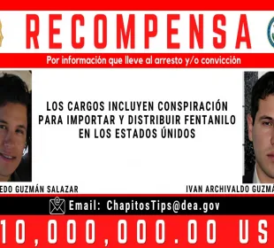 Recompensa hijos Chapo